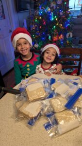Children preparing sandwiches
