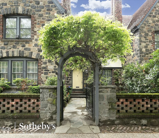 Imagine Raising Your Family in This Forest Hills Fieldstone Tudor Townhouse, on the Market for $3,850,000 85 Greenway Terrace entryway